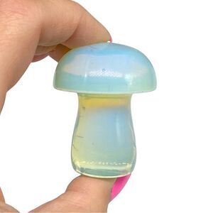 Large Opalite Mushroom Carving Carved Crystal Decor Gift White